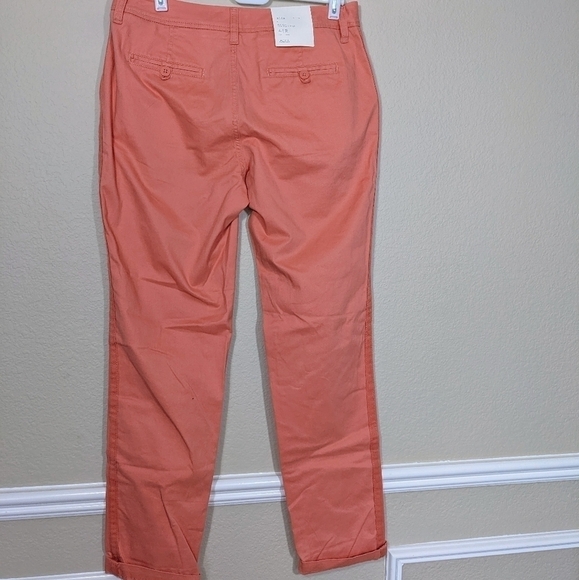 Coral Stretchy Cotton Ankle Pants - Picture 2 of 5